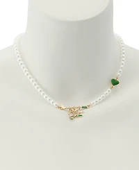 Betsey Johnson Faux Stone Golf Bib Mother of Pearl Necklace