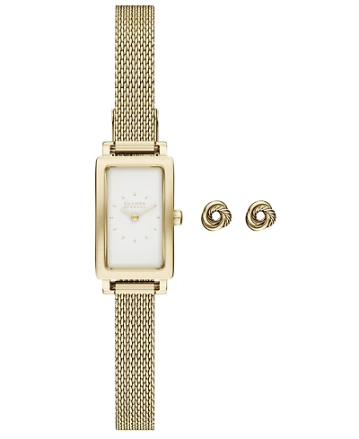 Skagen Women's Hagen Micro Gift Set Quartz Two-Hand Gold Stainless Steel Watch, 30mm