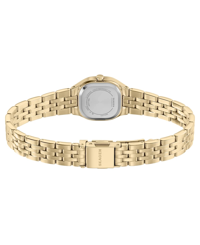 Skagen Women's Mellem Micro Quartz Two-Hand Gold Stainless Steel Less Than Watch, 22mm