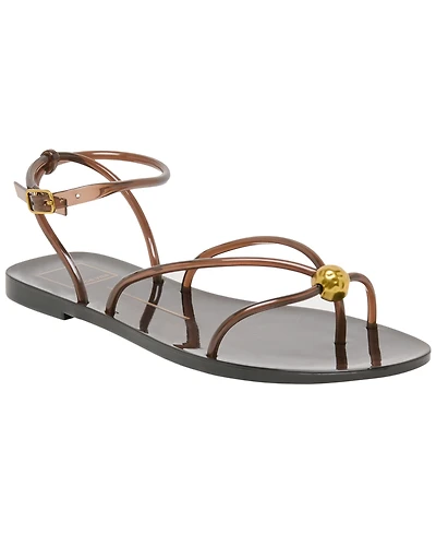 Dolce Vita Women's Kenley Vinyl Strappy Jewelry Stud Flat Sandals