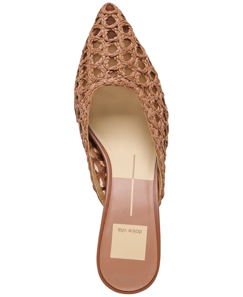 Dolce Vita Women's Cleo Loop Raffia Kitten Heel Mule Pumps