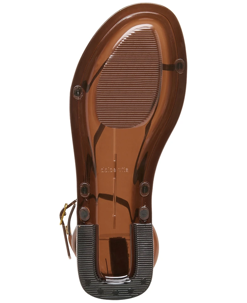 Dolce Vita Women's Kenley Vinyl Strappy Jewelry Stud Flat Sandals