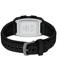 Armani Exchange Men's Lcd Black Silicone Watch, 42mm