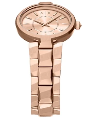 Armani Exchange Women's Quartz Two-Hand Rose Gold Stainless Steel Watch, 34mm
