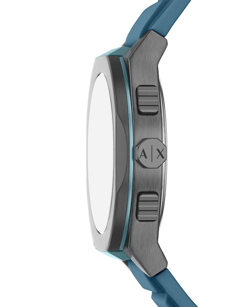 Armani Exchange Men's Sync Quartz Chronograph Blue Silicone Watch, 44mm