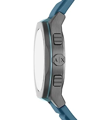 Armani Exchange Men's Sync Quartz Chronograph Blue Silicone Watch, 44mm