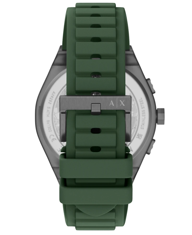 Armani Exchange Men's Sync Quartz Chronograph Green Silicone Watch, 44mm