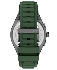 Armani Exchange Men's Sync Quartz Chronograph Green Silicone Watch, 44mm
