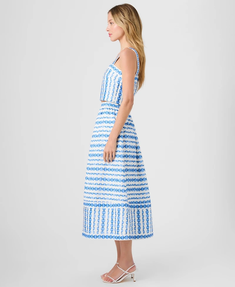 French Connection Women's Structured Taffeta Midi Skirt