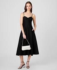 French Connection Women's Sateen Pleated Midi Dress