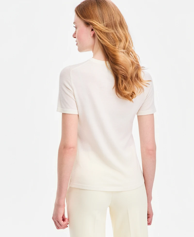 Anne Klein Women's Merino Wool Short-Sleeve Sweater