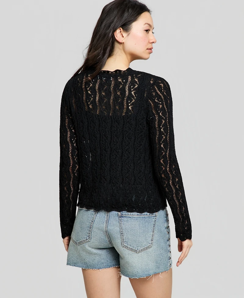 And Now This Women's Crocheted Tie-Front Sweater, Macy's Exclusive