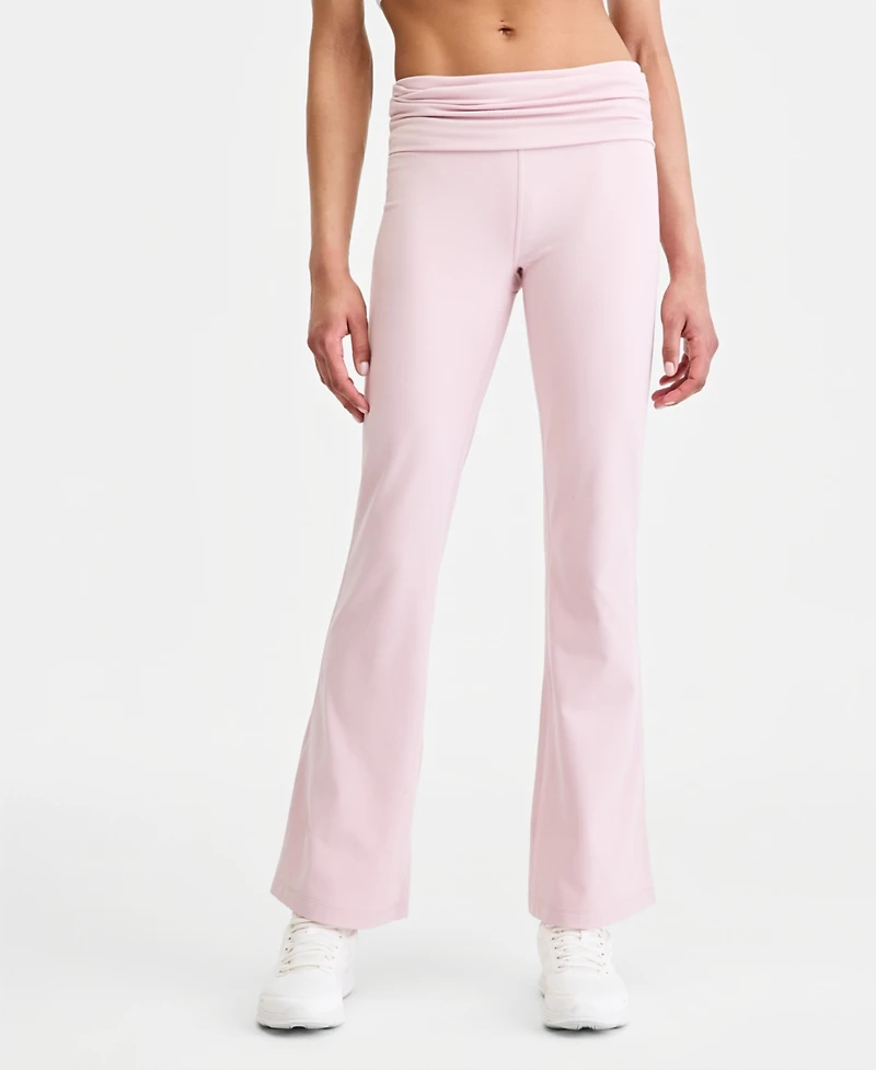 Id Ideology Women's Studio Foldover Waist Flare Leggings, Macy's Exclusive