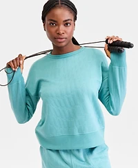 Id Ideology Women's Quilted Reversible Crewneck Sweatshirt, Macy's Exclusive