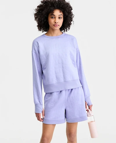 Id Ideology Women's Quilted Reversible Crewneck Sweatshirt, Macy's Exclusive