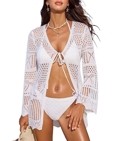Cupshe Women's It's Cool White Cover-Up Kimono