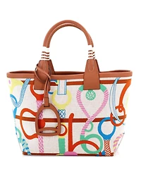 Pre-Owned HERMES 25 Sac Steeple Tote Printed Toile with Leather