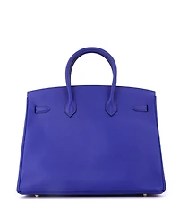 Pre-Owned HERMES Birkin 35 Handbag Blue Epsom with Gold Hardware