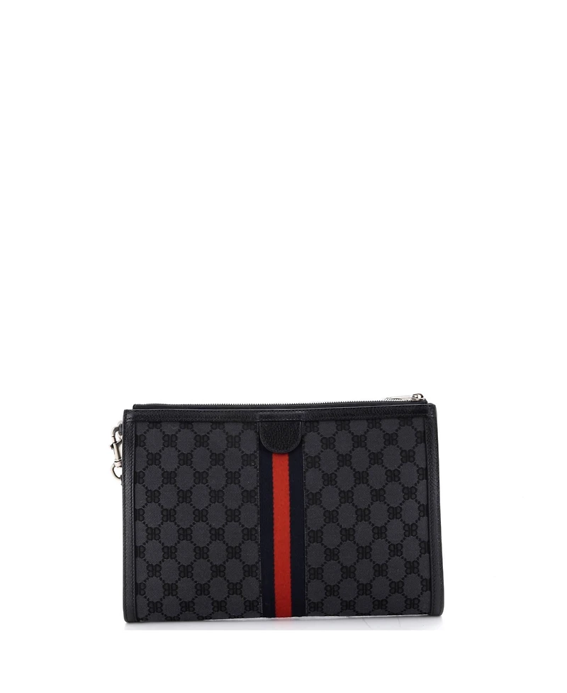 Pre-Owned Balenciaga x Gucci The Hacker Project Web Wristlet Clutch Bb Canvas