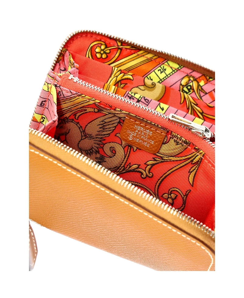 Pre-Owned HERMES Compact Zipengo Chaine d'Ancre Card Holder Leather