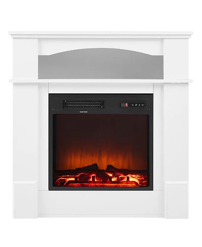 Sugift 33" Freestanding Electric Fireplace Stove Heater with Mantel 1500W