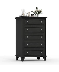 gaomon Dresser for Bedroom, 48" Tall 5-Drawer Chest of Drawers, Vintage Wooden Storage Closet, Living Room, or Hallway
