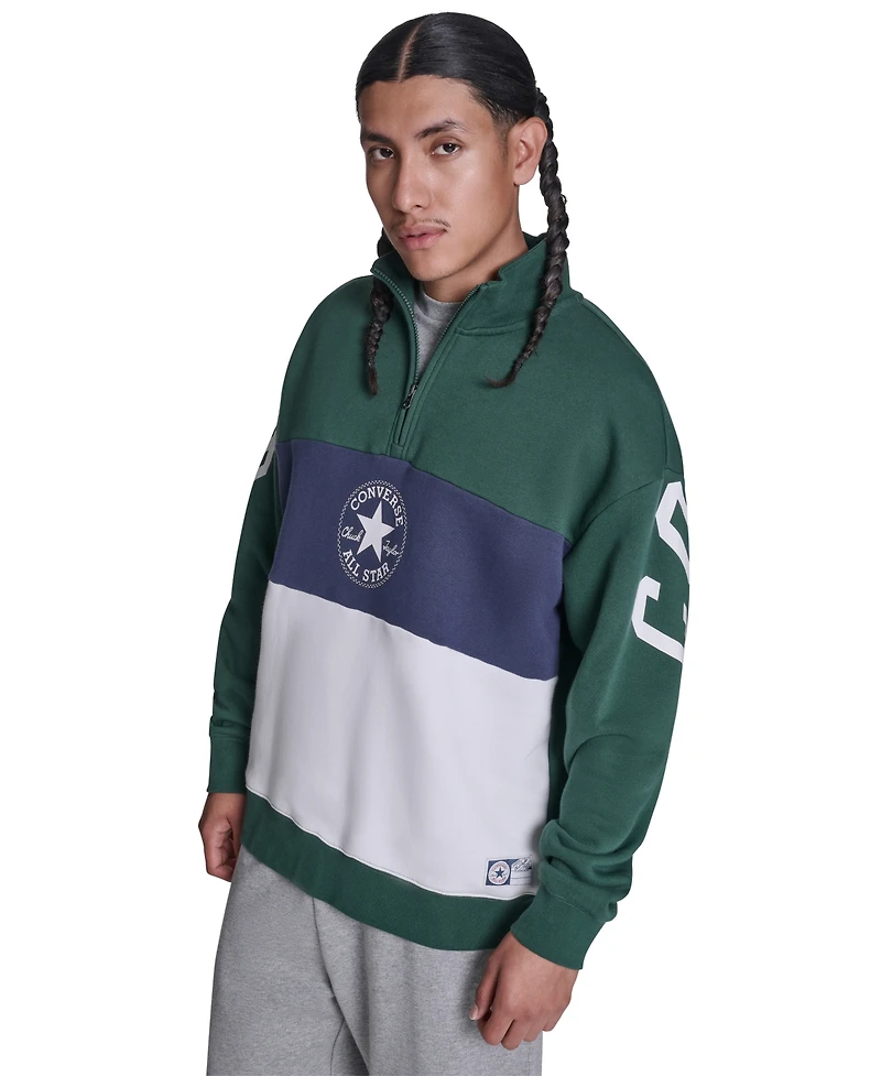 Converse Men's Regular-Fit Collared Neck Sweatshirt