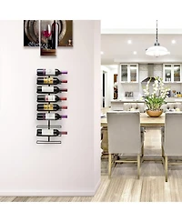 Sorbus 9-Bottle Wall Mounted Metal Wine Rack - Holds Wine Bottles, Liquor, Champagne