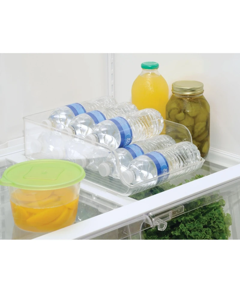 iDesign Water Bottle Organizer for Fridge - Set of 2 - Clear