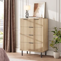 Gaomon Wave Fluted 5-Drawer Tall Wood Dresser with Wide Storage, Deep Drawers & Organizer Design for Bedroom or Nursery