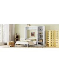 Streamdale Queen Size Murphy Bed Wall Bed with Shelves