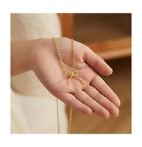 Gigi Girl Children's 14k Gold Plated Ribbon Bow-Tie Gifted Pendant Necklace