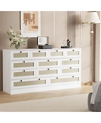 gaomon 12 Drawer Wood Dressers for Bedroom, Wooden Adult Modern Tv Stand Dresser 65 inch Tv, 61'' Wide Chest of Drawers