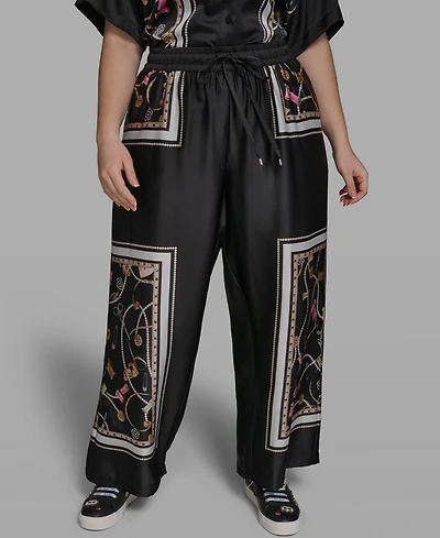 Karl Lagerfeld Paris Plus Printed Soft Wide Leg Pants