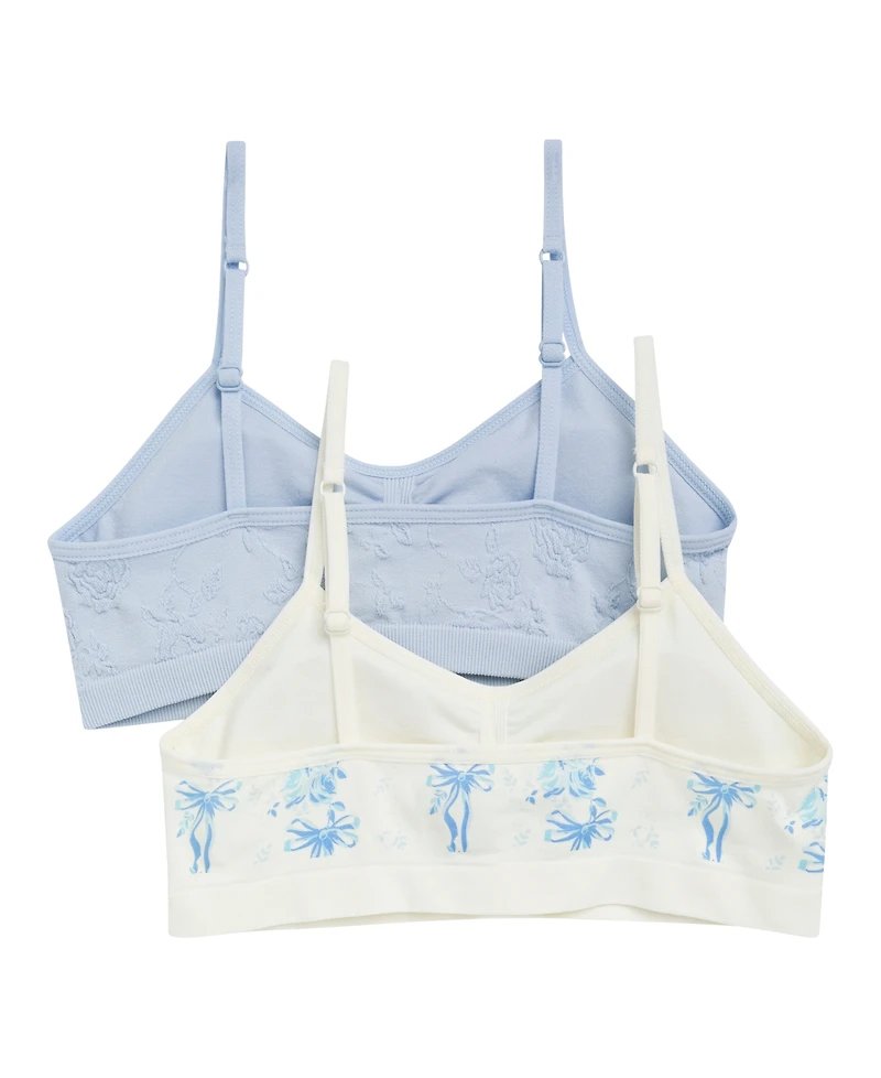 Maidenform Big Girls Seamless Ruched Crop Bras, Pack of 2