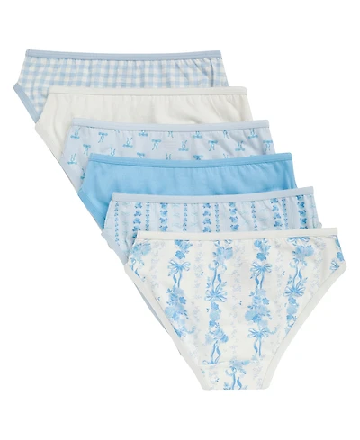 Maidenform Girls' 4-12 Cotton Bikini Underwear, 6-Pack