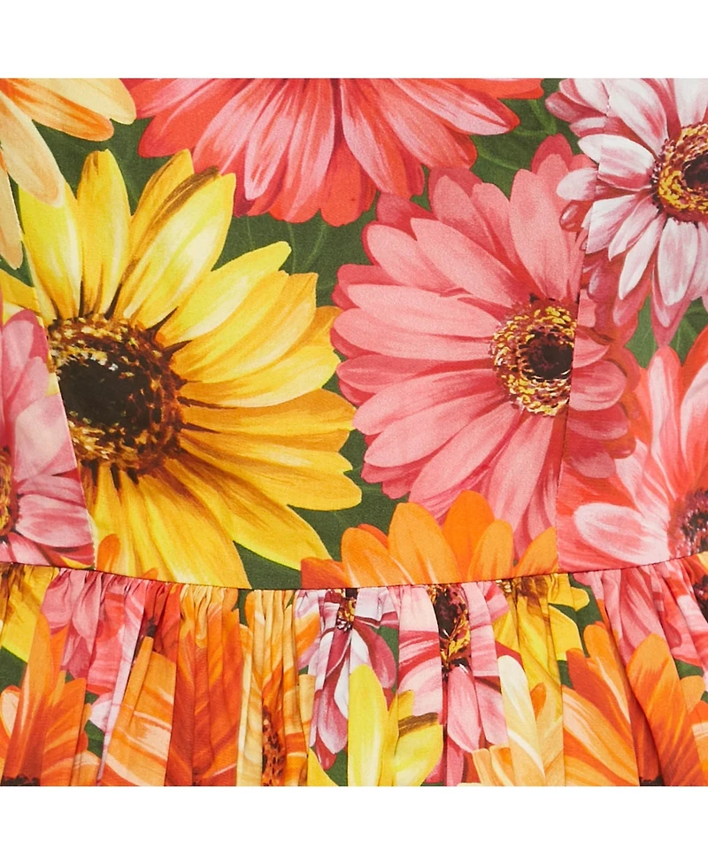 Pre-Owned Dolce & Gabbana Women's Floral Print Poplin Midi Dress