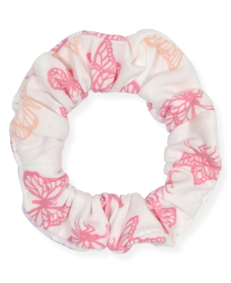 Max & Olivia Girls' 6X-14 Multi Butterfly Print Top, Short Pants Scrunchie, 3-Piece Set