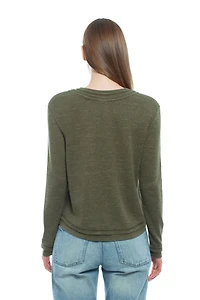 Wilt Women's Long Sleeve Henley Mock Tee