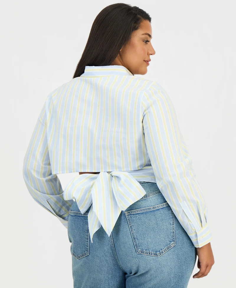 On 34th Trendy Plus Tie-Back Button-Front Shirt, Macy's Exclusive