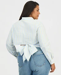 On 34th Trendy Plus Tie-Back Button-Front Shirt, Macy's Exclusive