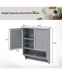 sumyeg 2-Door Wall Mounted Bathroom Medicine Cabinet with Towel Bar