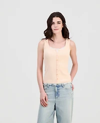 Hippie Rose Juniors' Layered Button-Front Tank Top