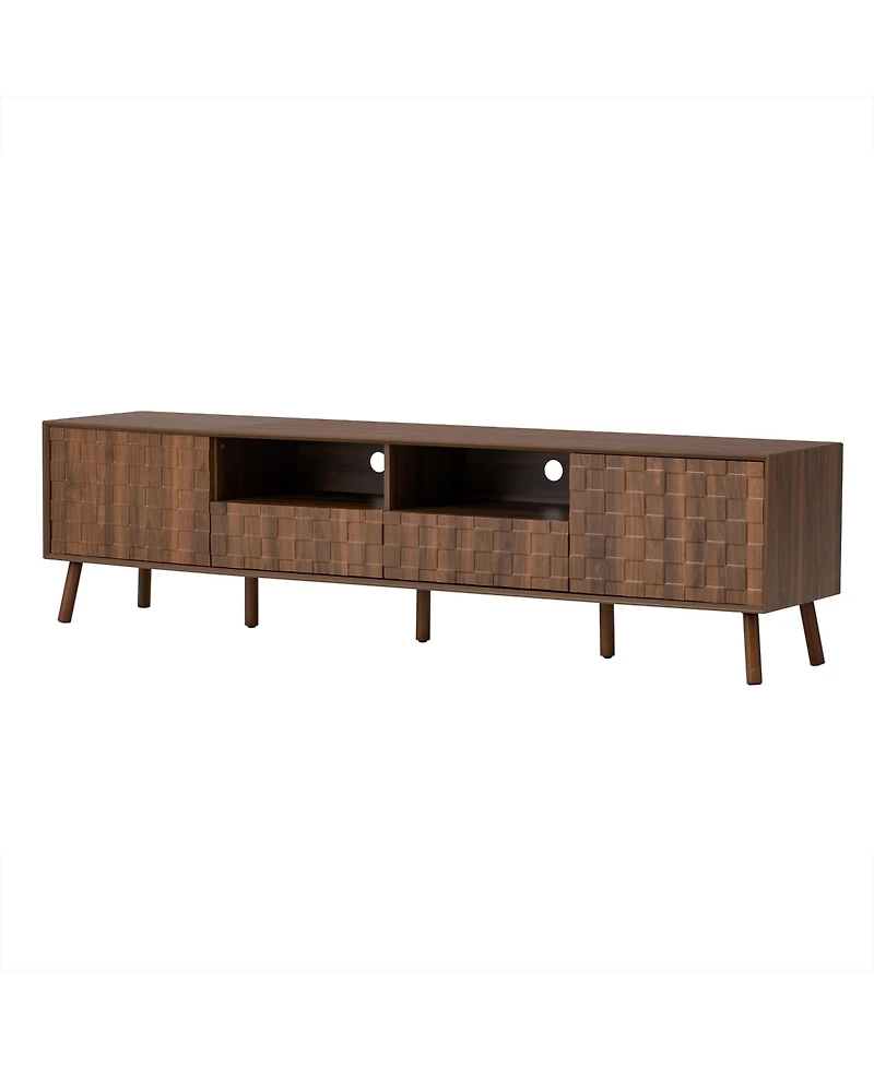 sumyeg 78" Storage Cabinet Tv Stand with Solid Wood Legs
