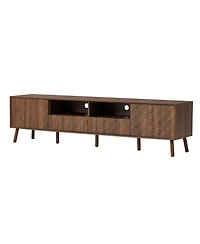 sumyeg 78" Storage Cabinet Tv Stand with Solid Wood Legs