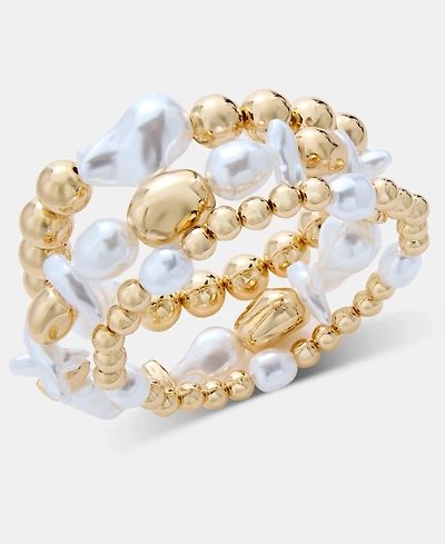 I.n.c. International Concepts 3-Pc. Set Bead & Imitation Pearl Stretch Bracelets, Macy's Exclusive