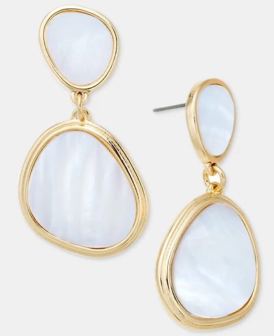 I.n.c. International Concepts Textured Shell Double Drop Earrings, Macy's Exclusive