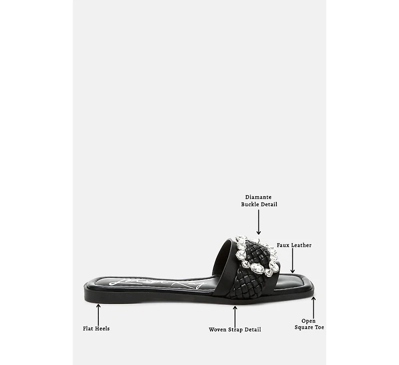 London Rag Womens Hazbin Diamante Flat