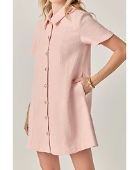 English Factory Women's Textured Shirt Mini Dress