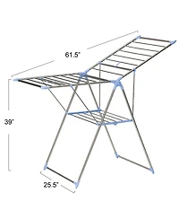 Household Essentials Gullwing Folding Clothes Drying Rack, Silver